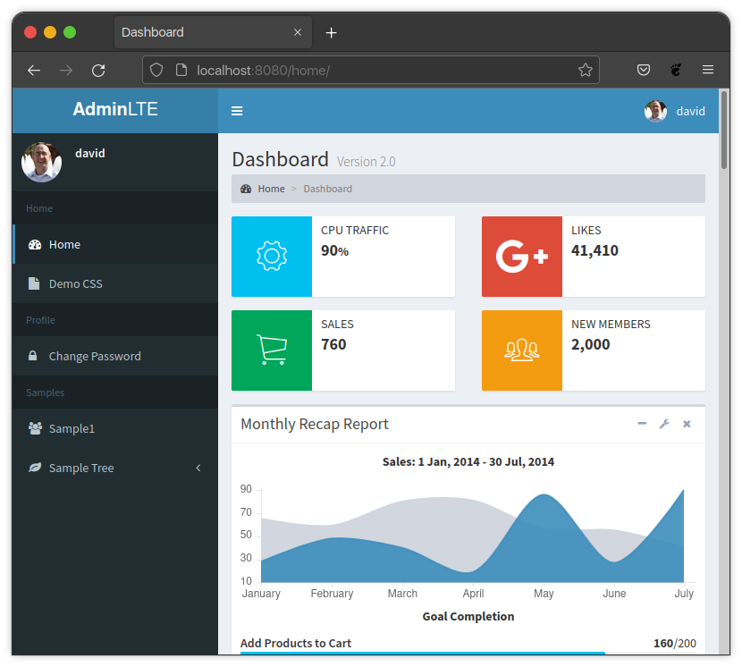 Site with static menu using settings